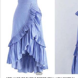 Blue and white stripe. Chic Wish midi skirt size small